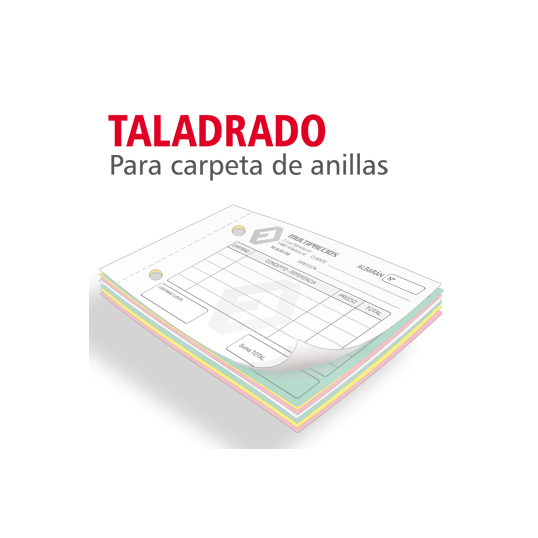 Taladrado de hojas para carpetas de anillas