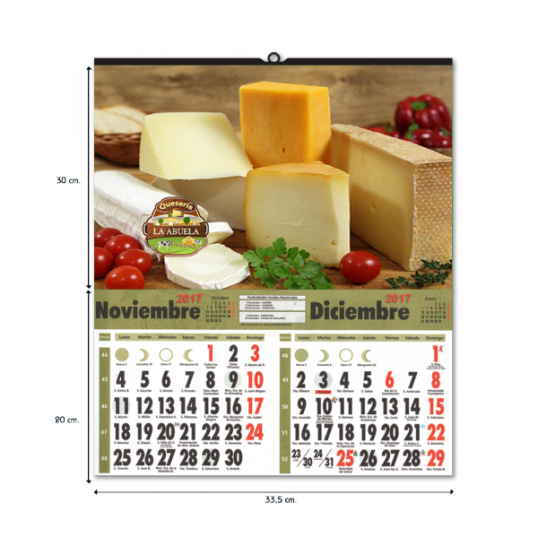 Calendario pared Cartoncillo
